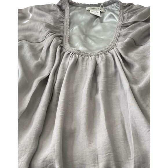 PAISLEY VINE 3/4 RAGLAN BELL SLV RND NECK MIDI BOHEMIAN DRESS, WOMENS, L, GREY - Picture 3 of 11